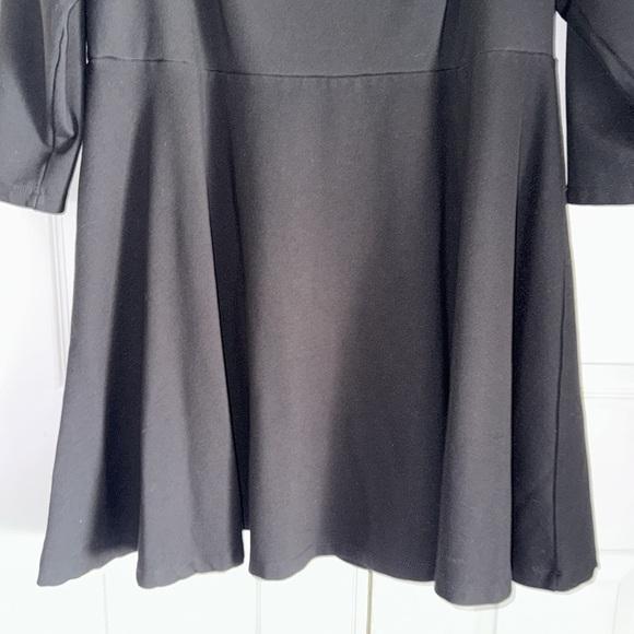 Eloquii Black Square Neck Long Sleeve Fit And Flare Cocktail Dress - Picture 5 of 9